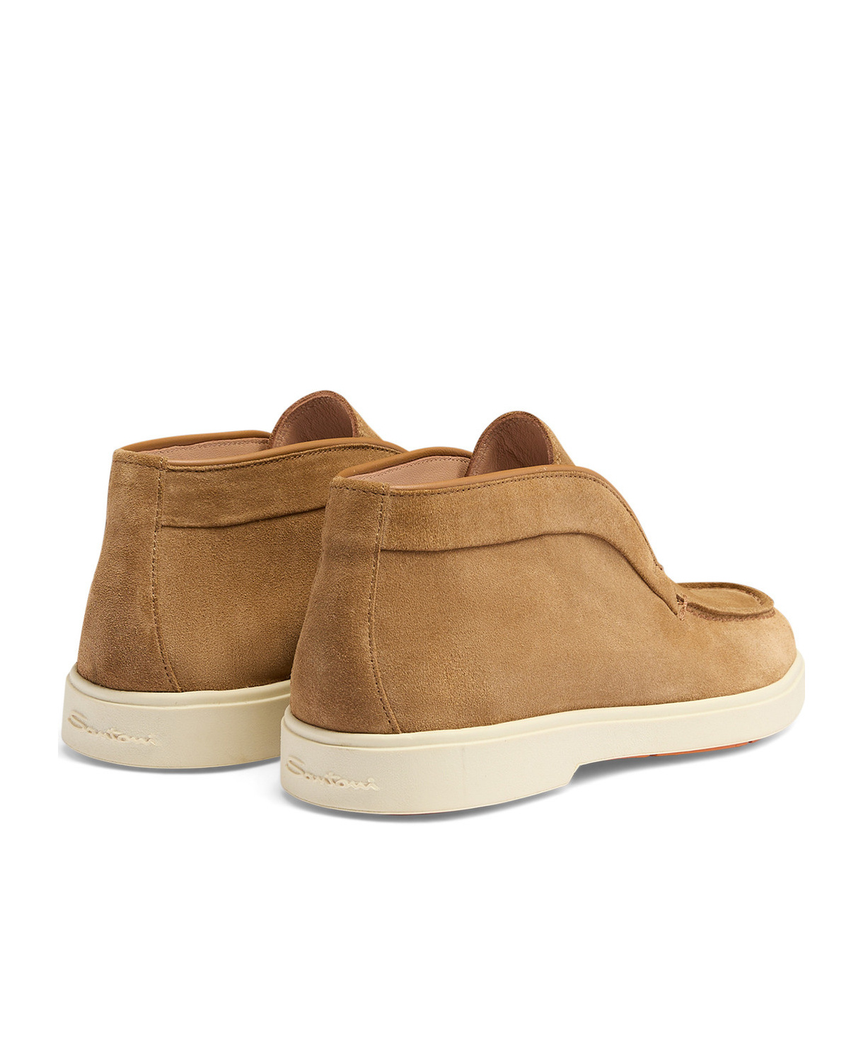Santoni Round Head Desert Boots In Brown