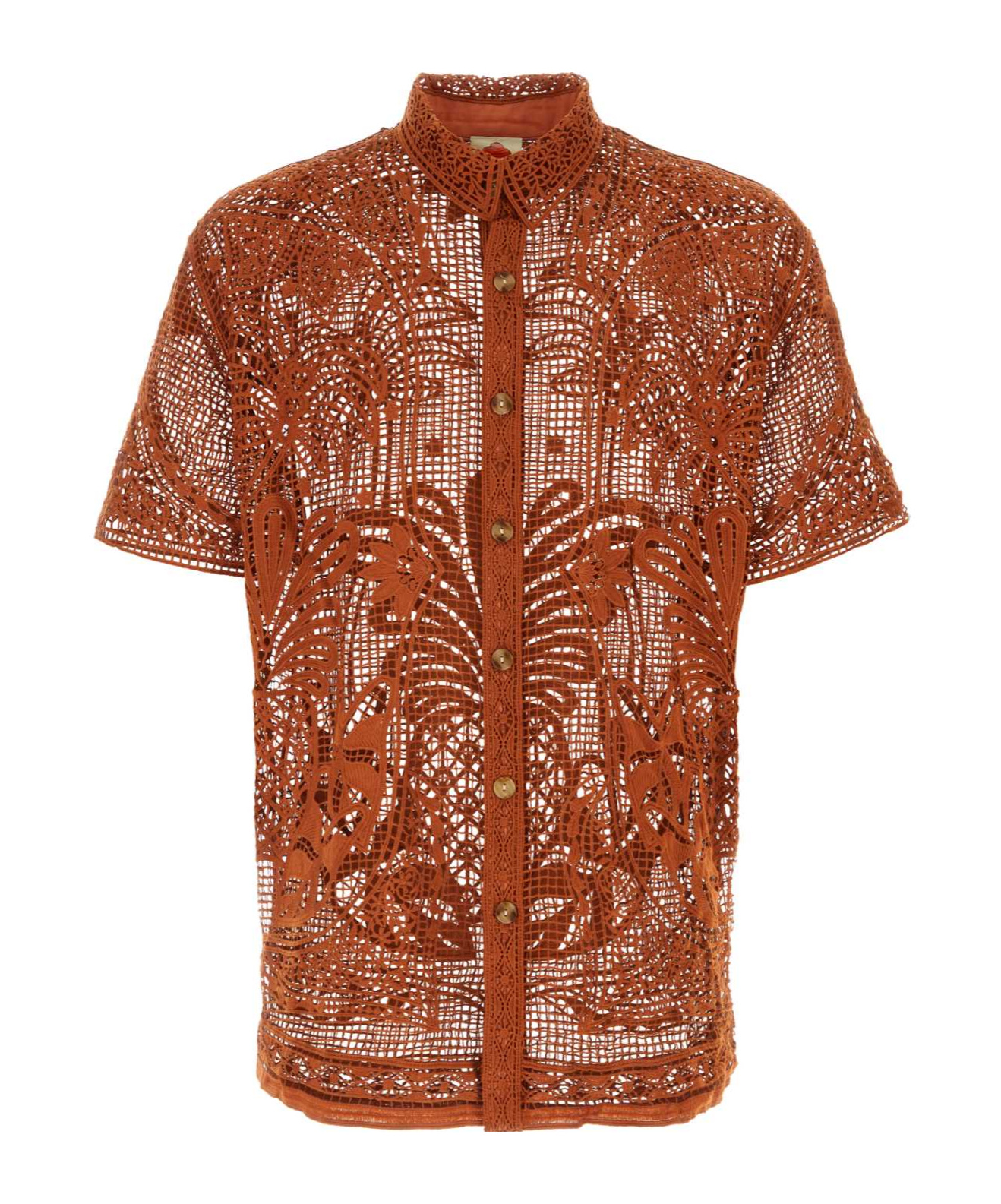 FARM RIO FARM RIO INTRICATE LACE BUTTON-UP SHIRT 