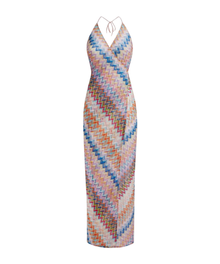 Missoni Sleeveless Chevron-knit Maxi Dress In Multicolor