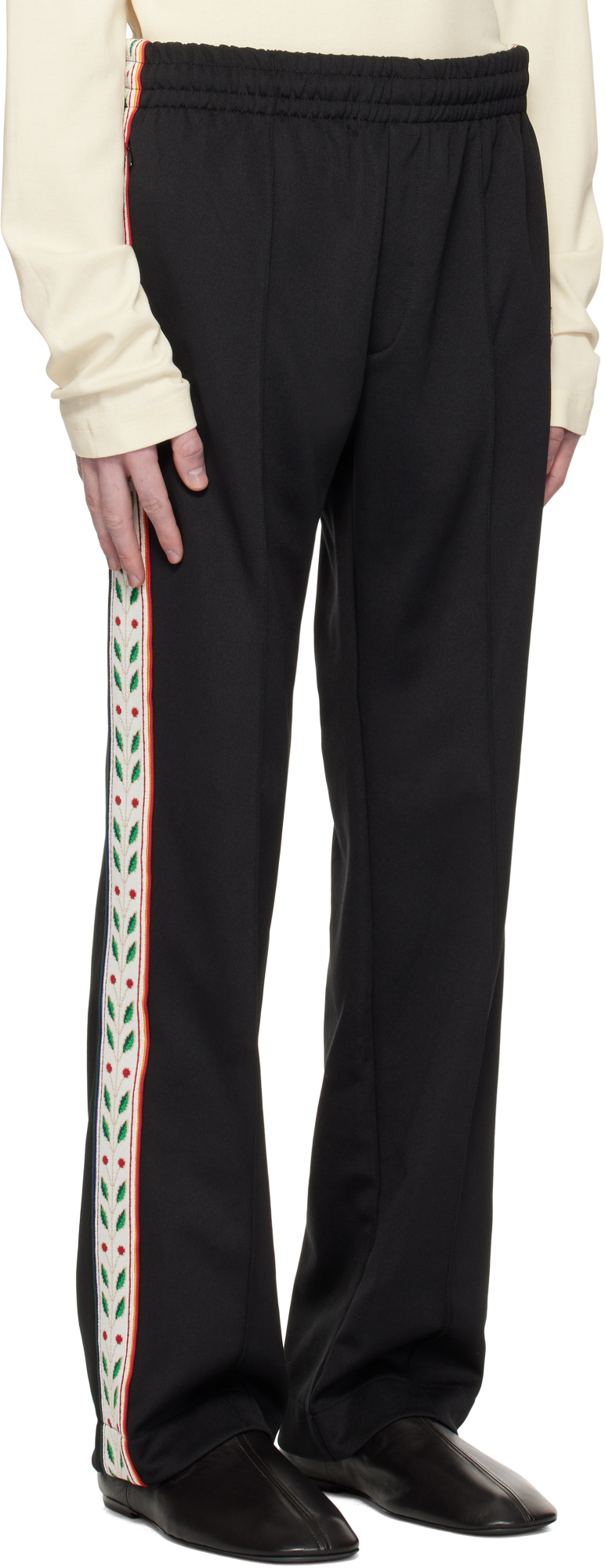Casablanca Elastic Waist Track Pants In Black