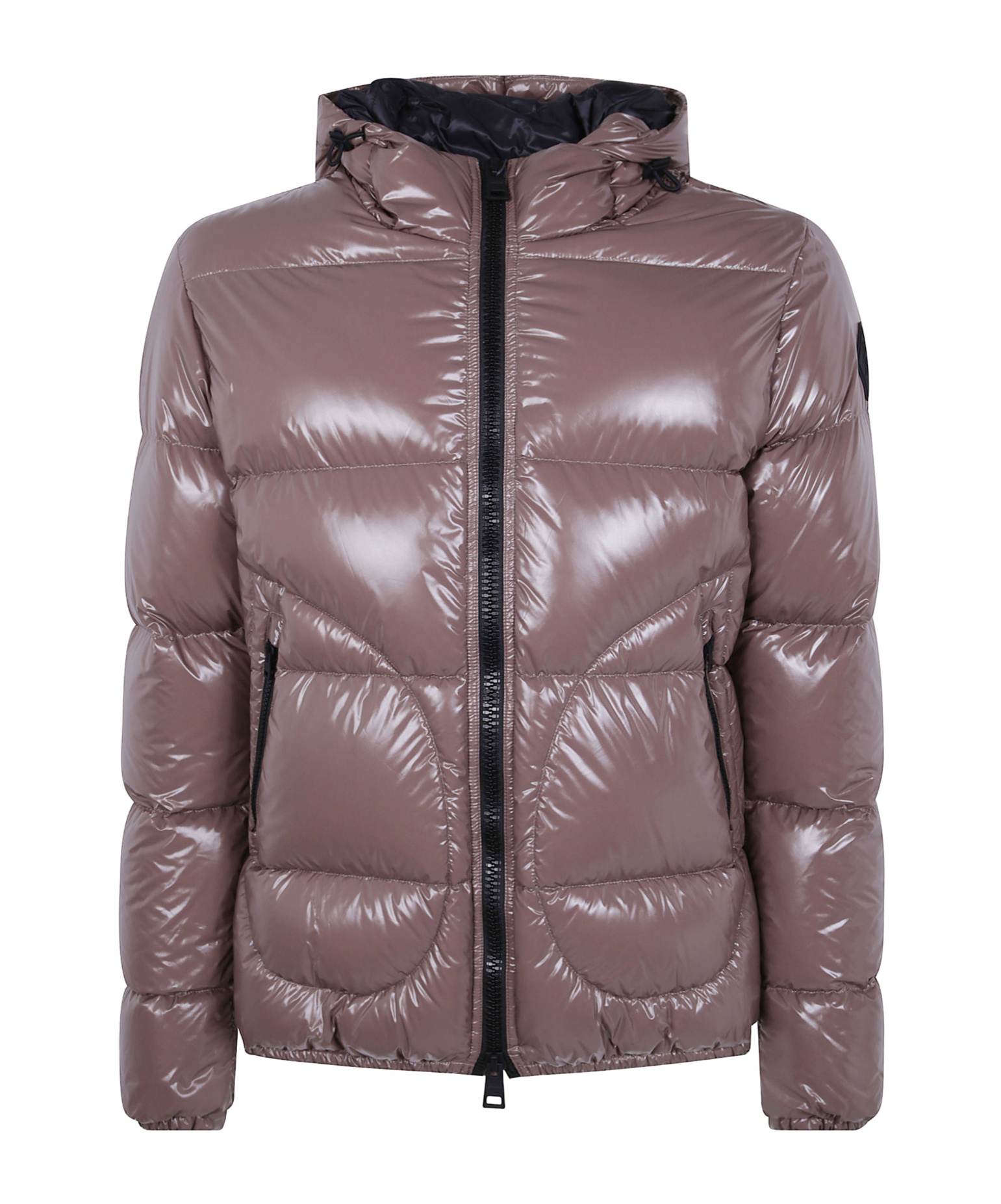 Herno Zip-up Hooded Down Jacket In Brown