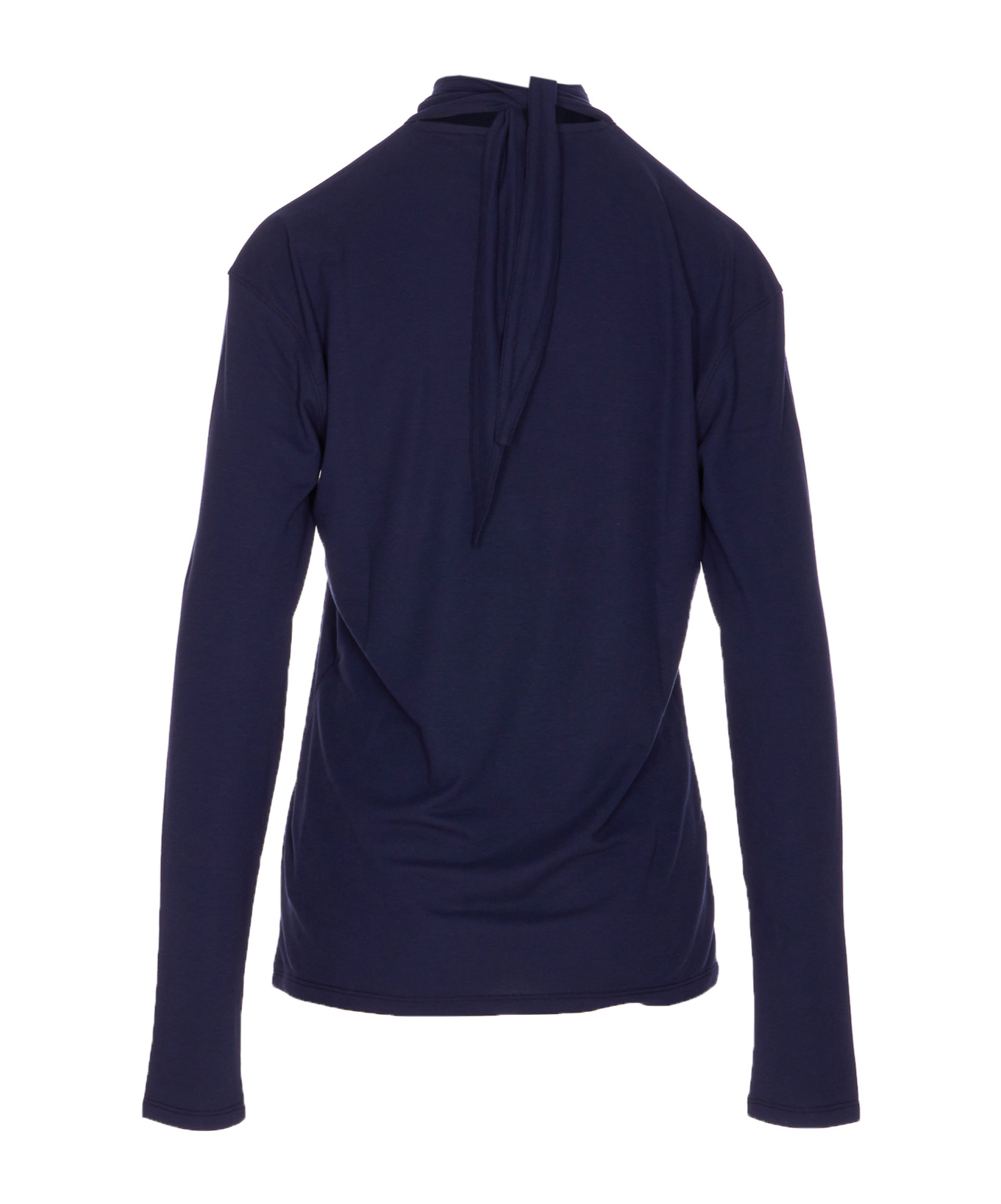 Lemaire Crewneck Foulard Top Bow In Blue