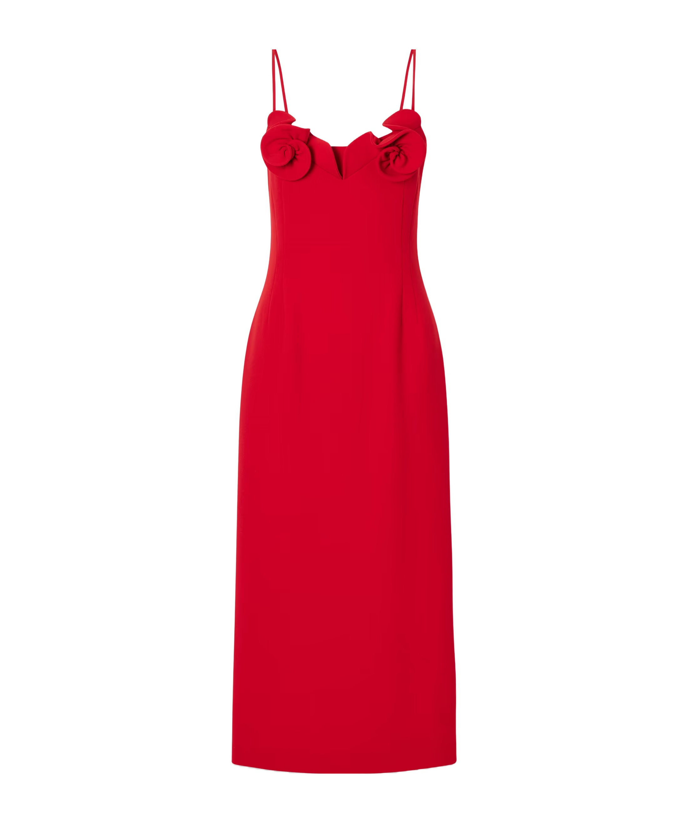 Magda Butrym Embellished Wool-blend Crepe Midi Dress In Red
