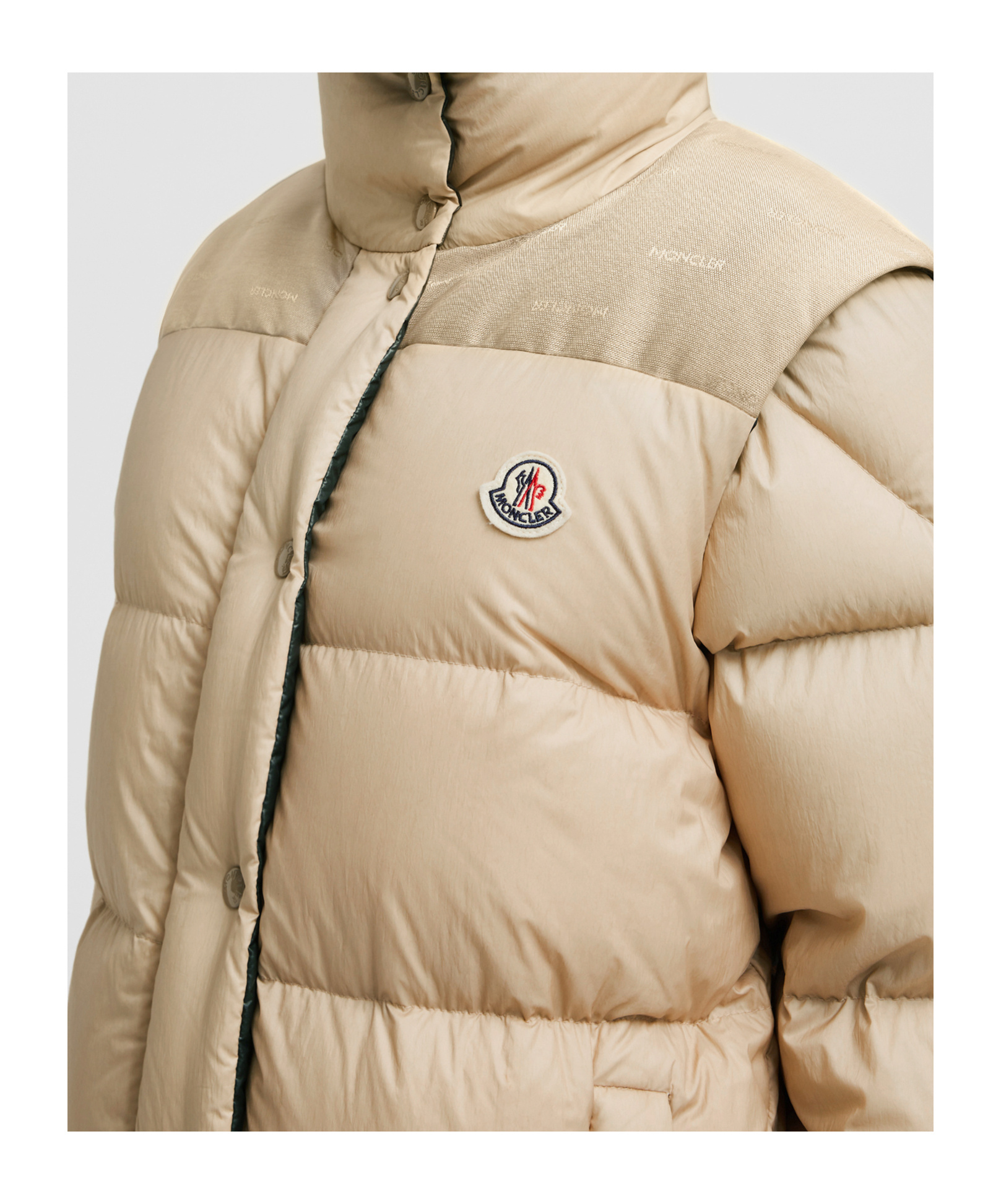 Moncler Verone Reversible Short Down Jacket In Nude
