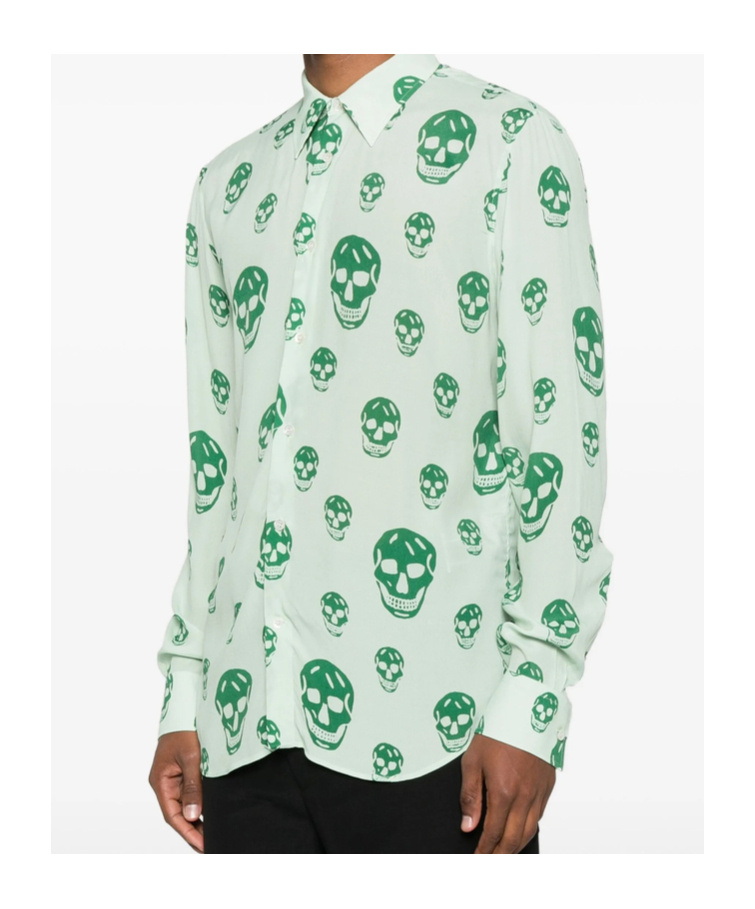 Alexander Mcqueen Graphic-print Shirt In Green