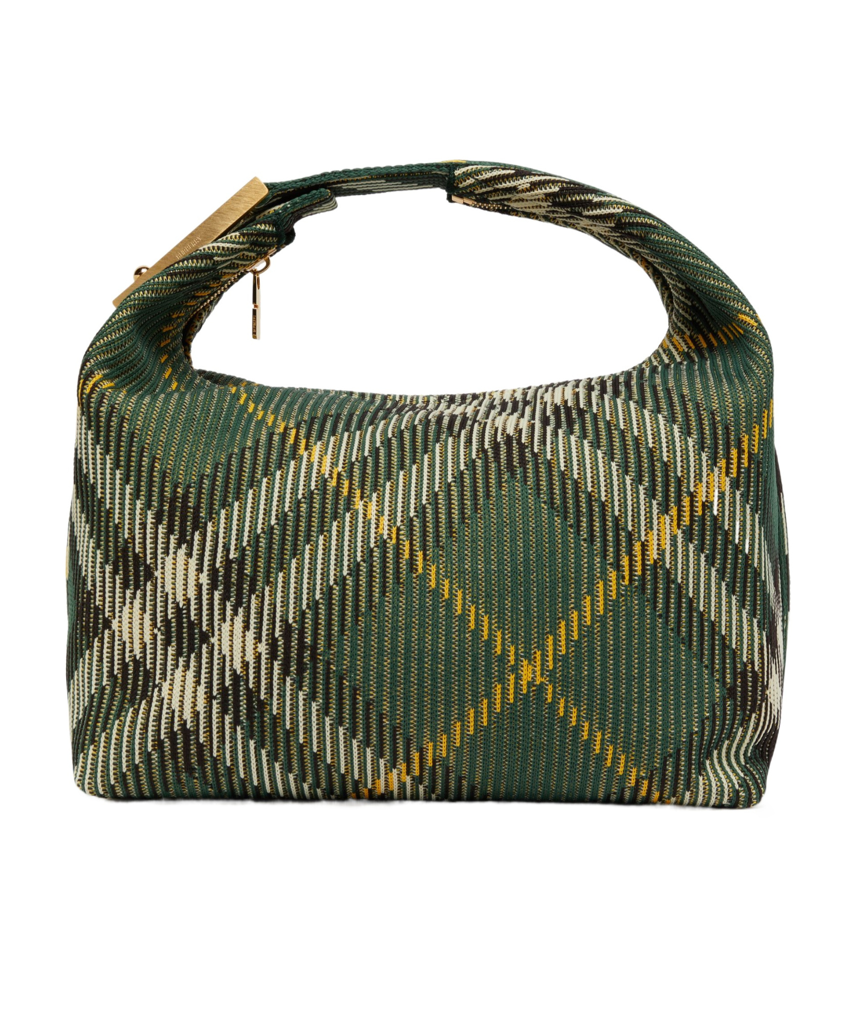 Shop Burberry Check Duffle Bag In Green