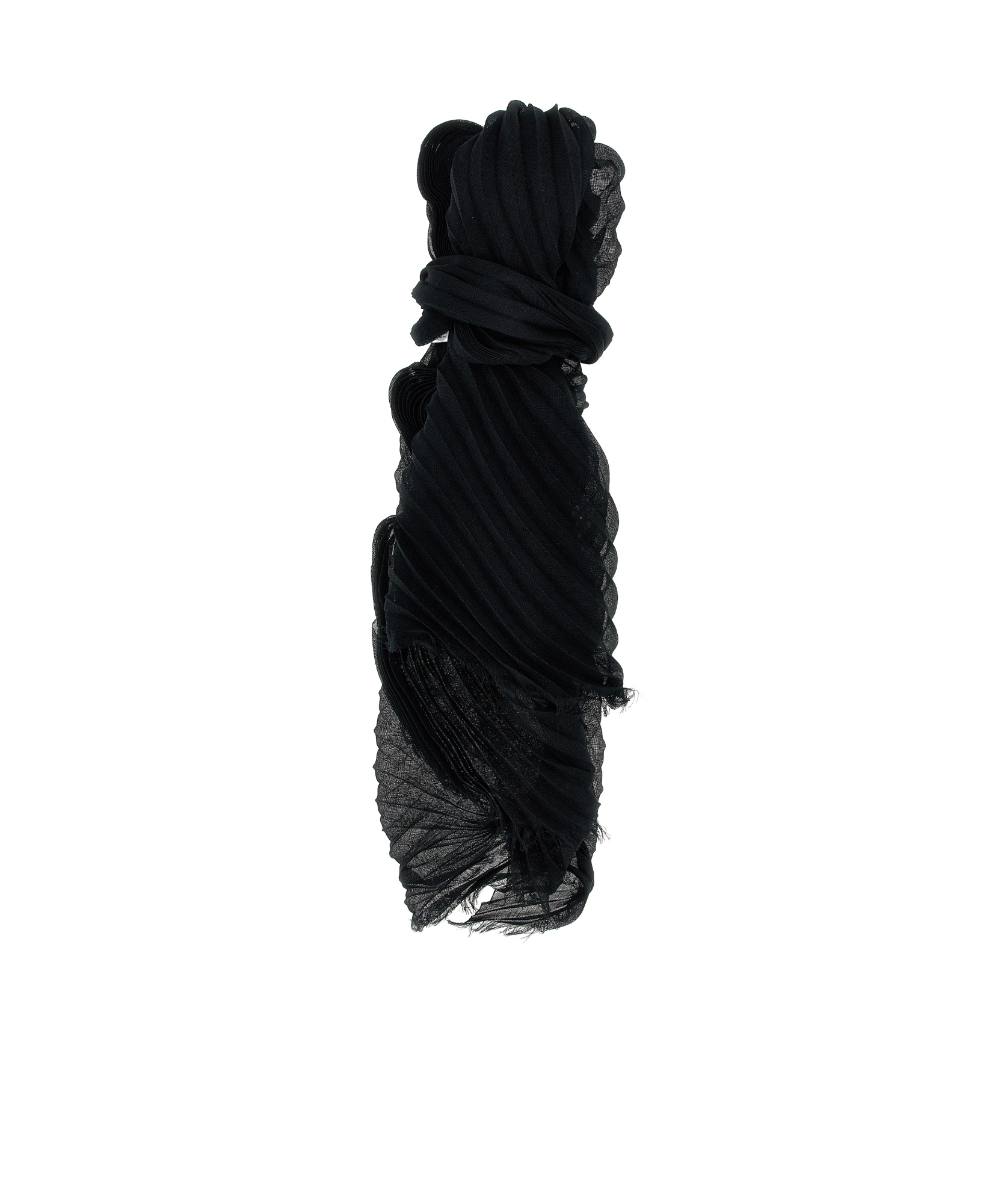 Issey Miyake Ramie Pleats Scarves And Foulards Black In Black