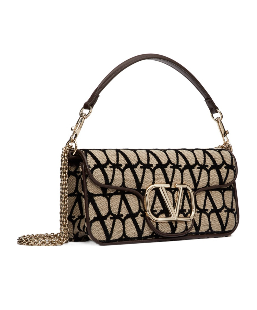 Valentino Schultertasche Mit Monogramm In Nude