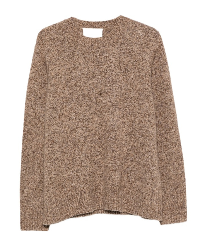 Soft Goat Long-sleeve Knit Top In Brown