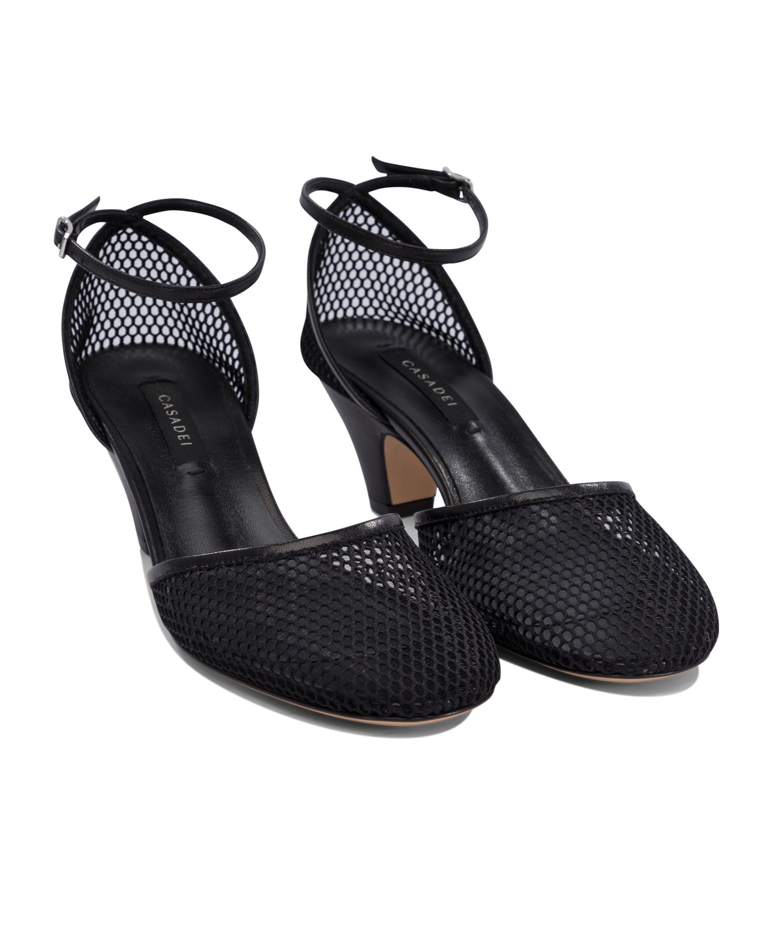 Casadei Mesh High-heeled Sandals In Black
