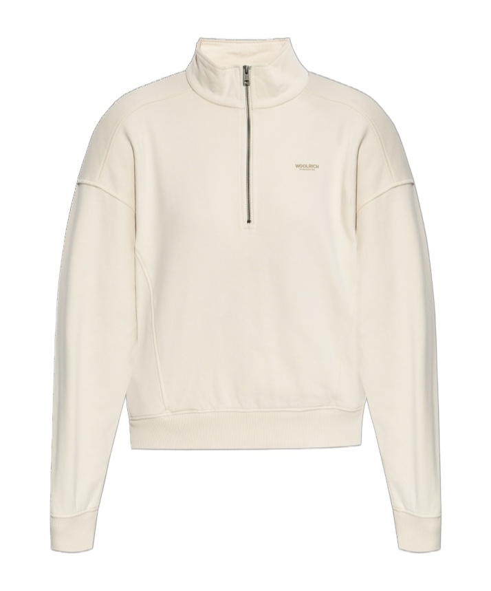 Woolrich Mock-neck Zip-up Sweatshirt In Neutral