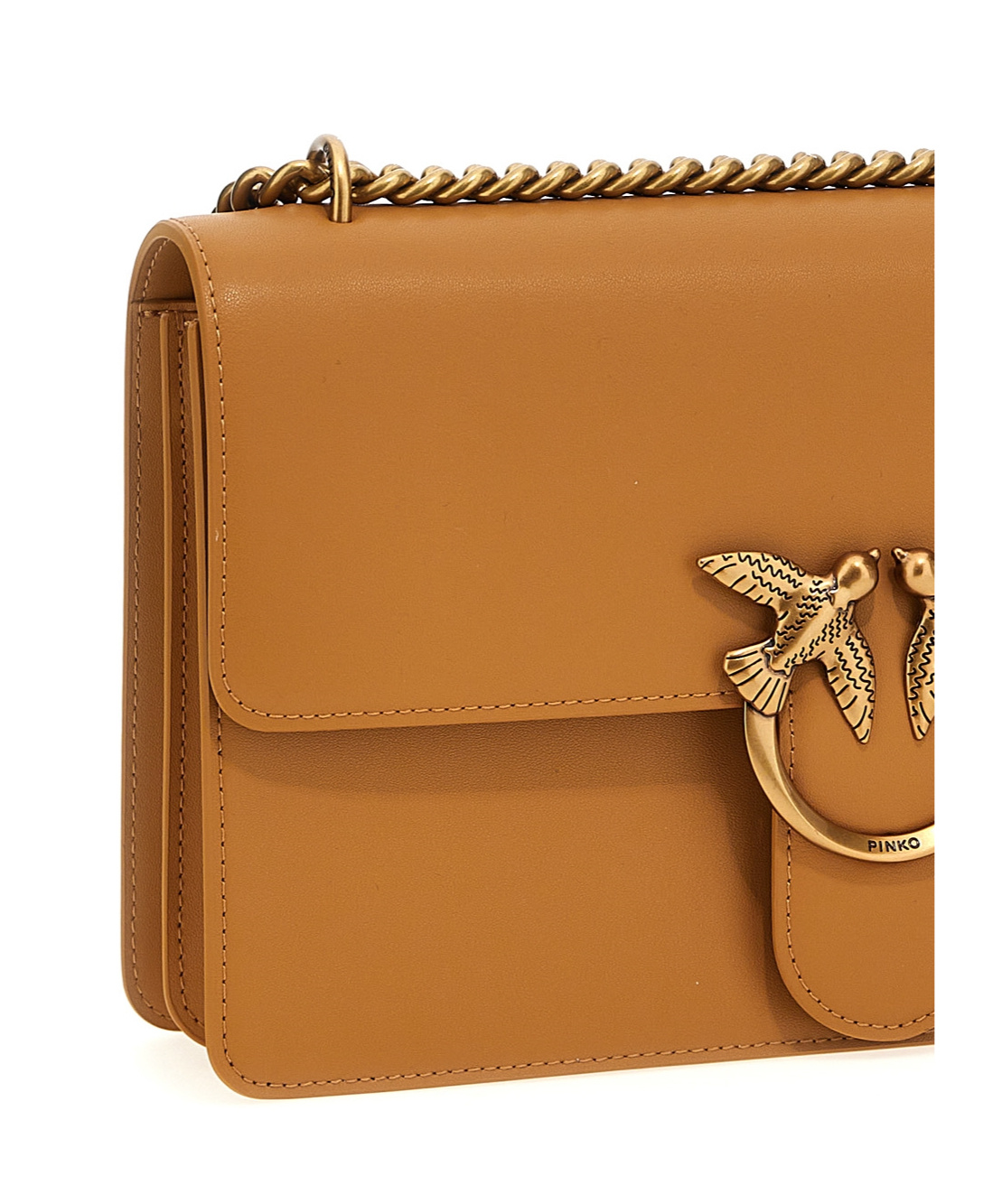 Shop Pinko Love One Simply Crossbody Bag In Brown