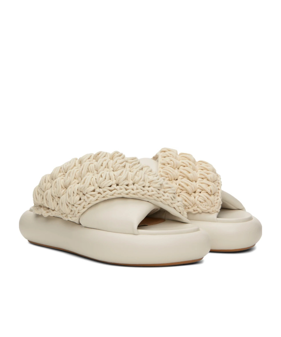 Jw Anderson Knitted Detail Sandals In Nude