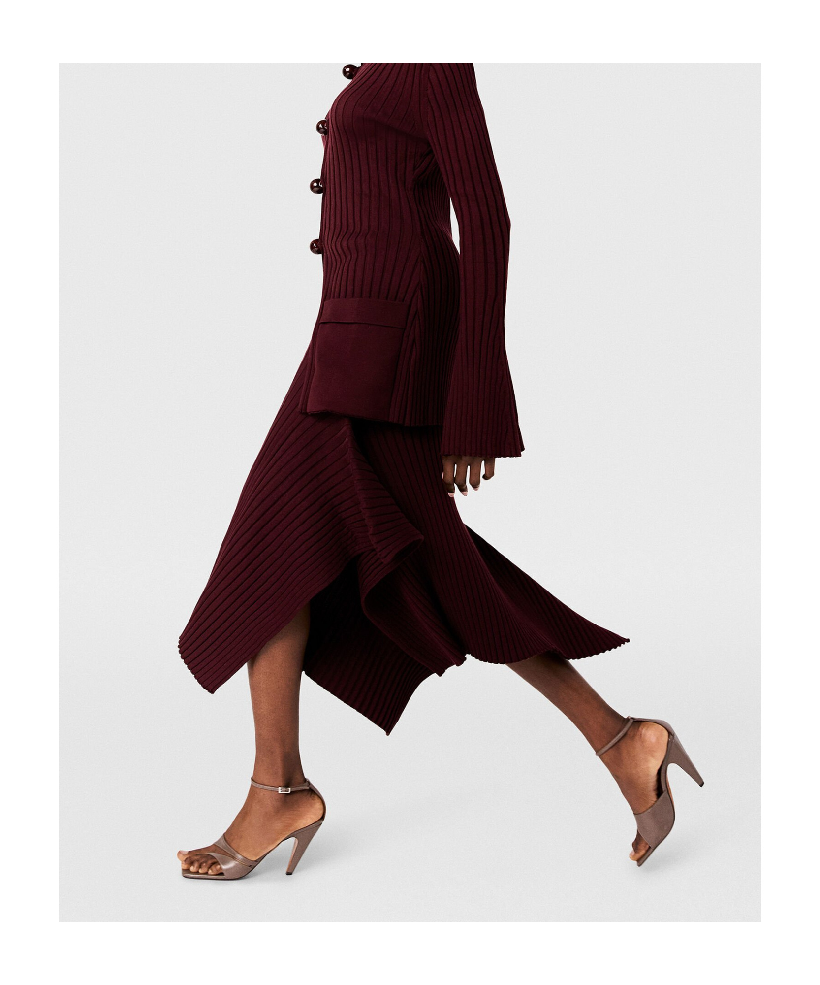 Shop Stella Mccartney Knit Kick-flare Midi Skirt