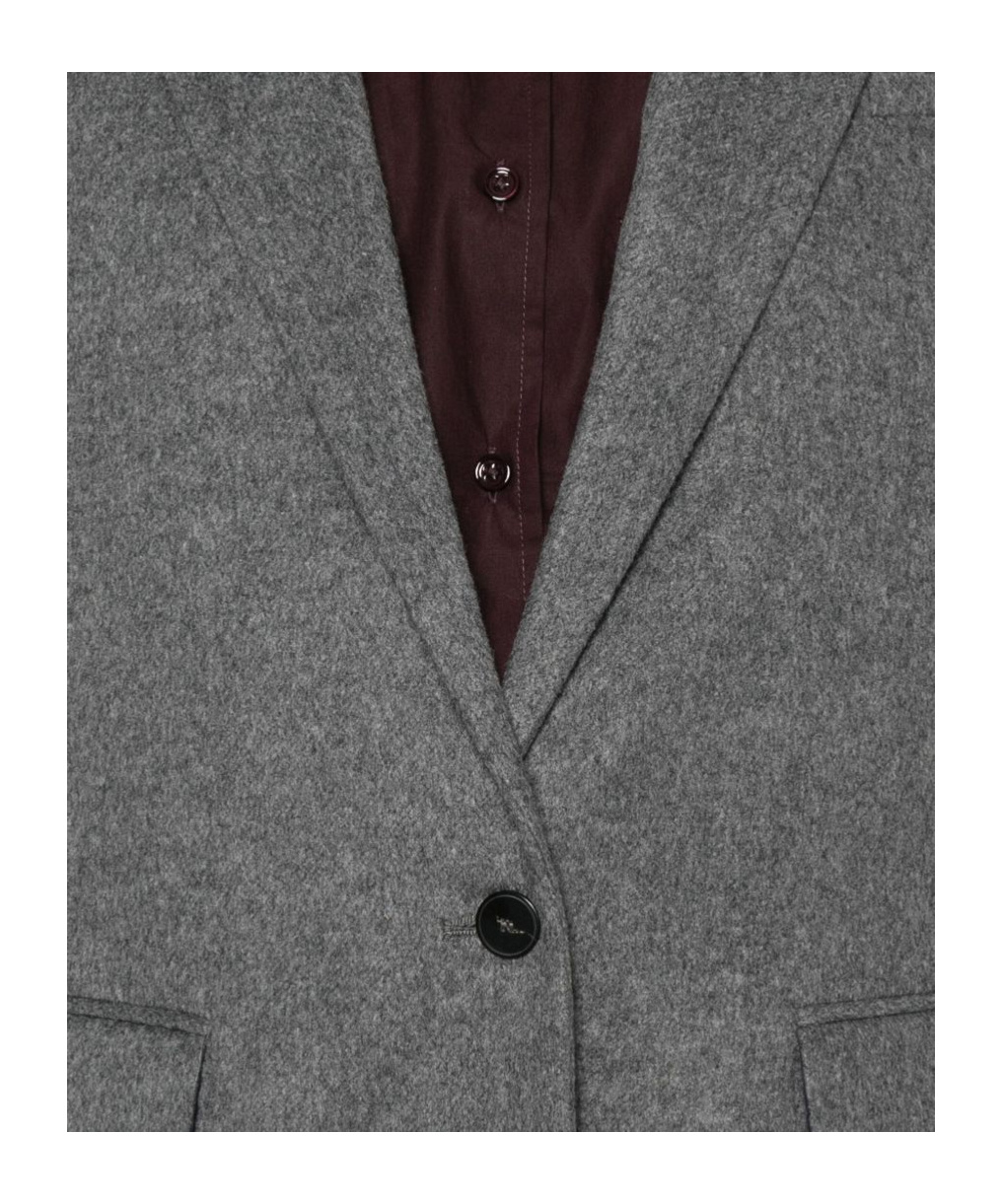 Forte Forte Tailored Long Sleeve Blazer Pockets In Gray