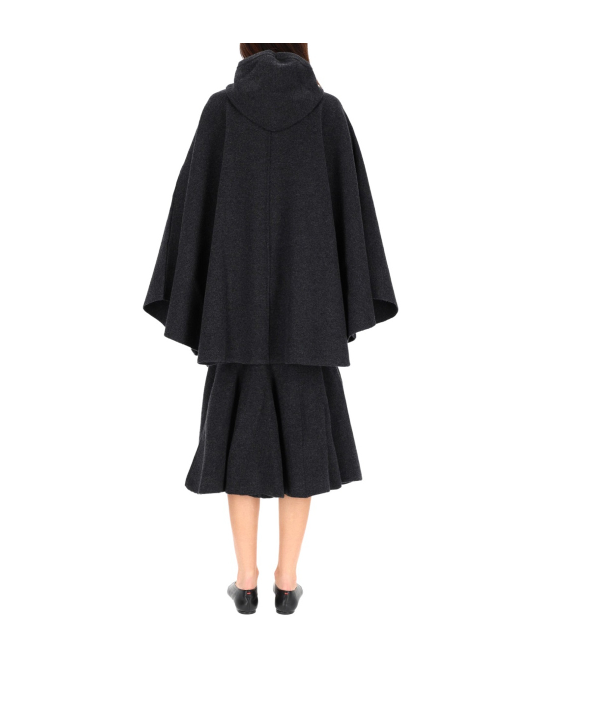 Bottega Veneta Long-sleeved Cape In Black