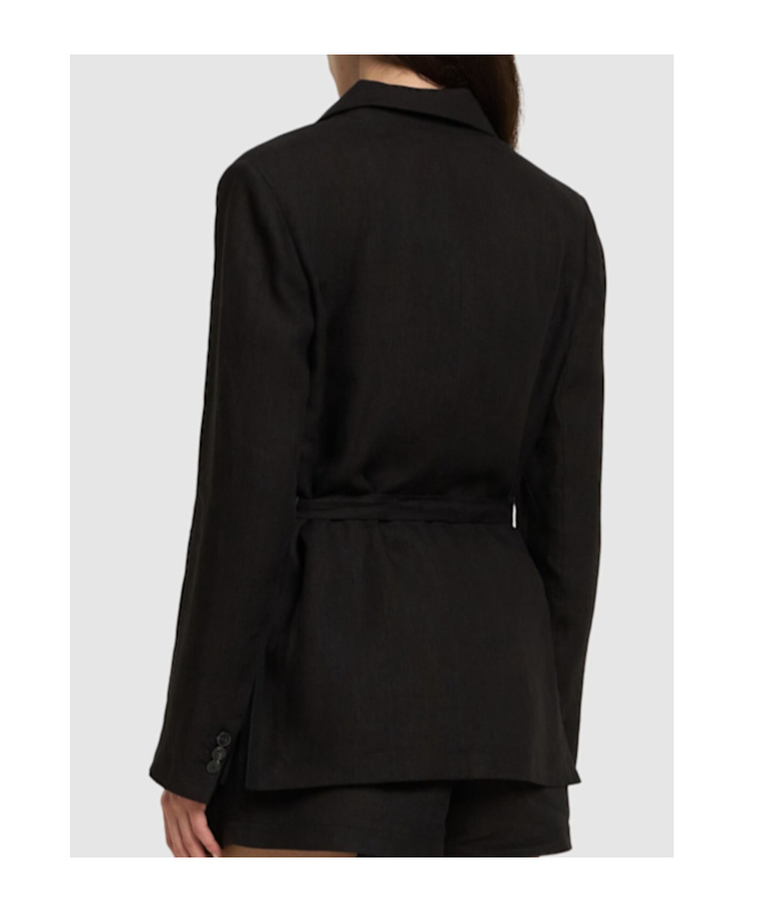 FORTE FORTE BELTED LINEN CANVAS JACKET