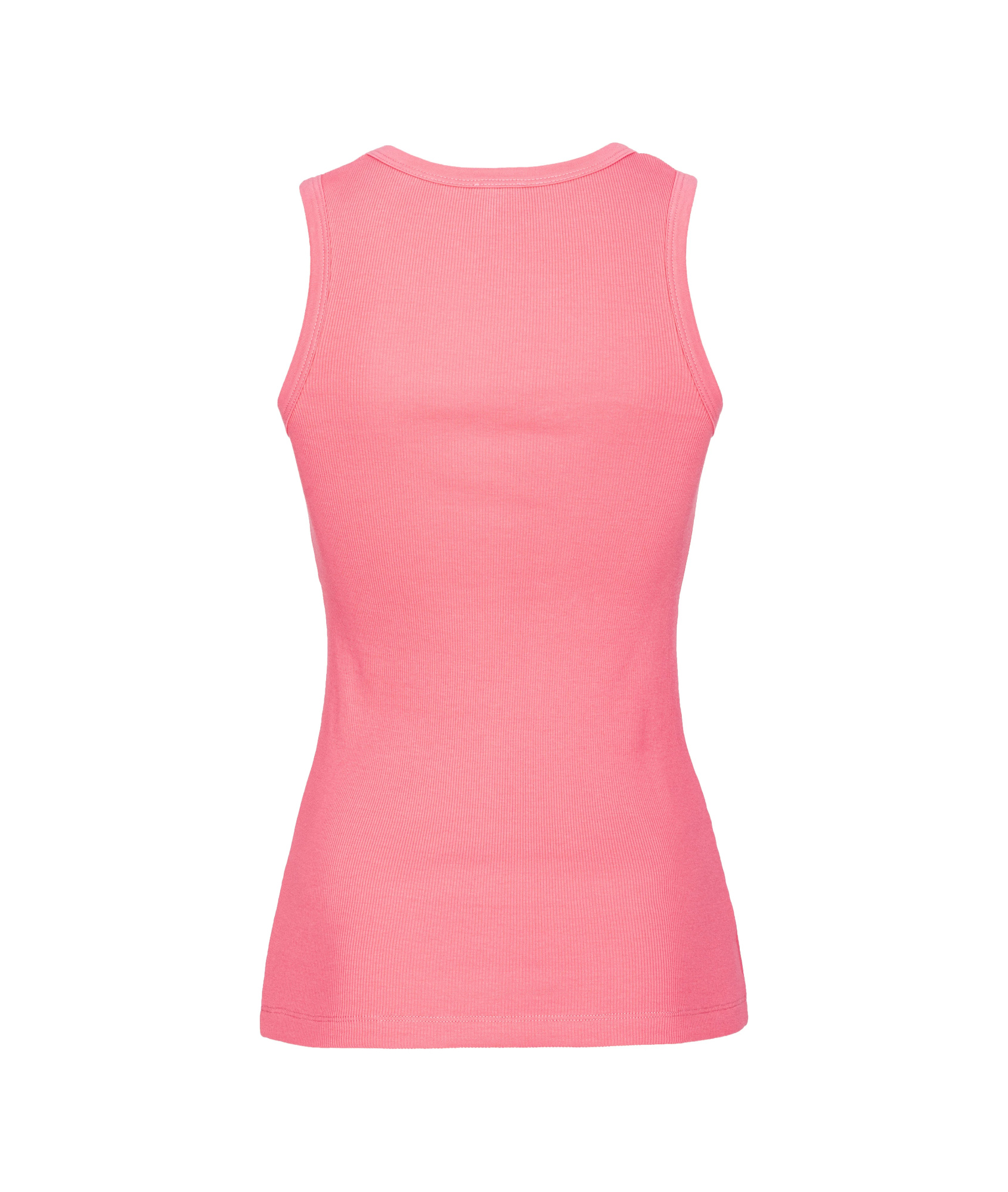 Pinko Ribbed Tank Top With Bird Logo In Pink
