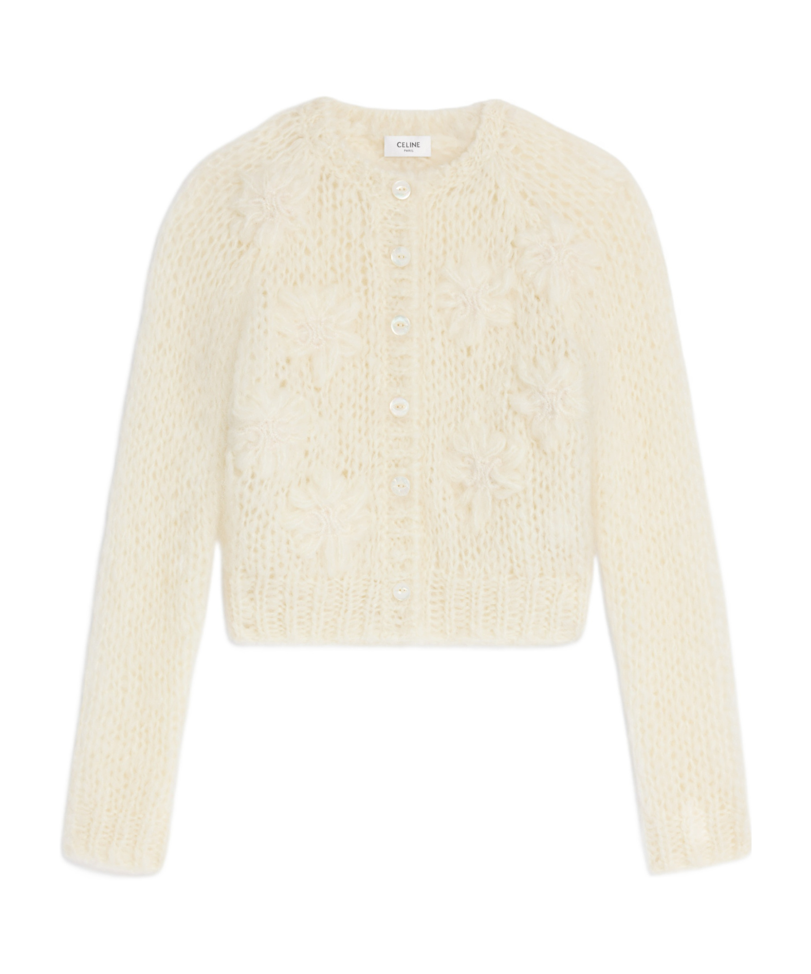 CELINE EMBROIDERED CARDIGAN IN MOHAIR