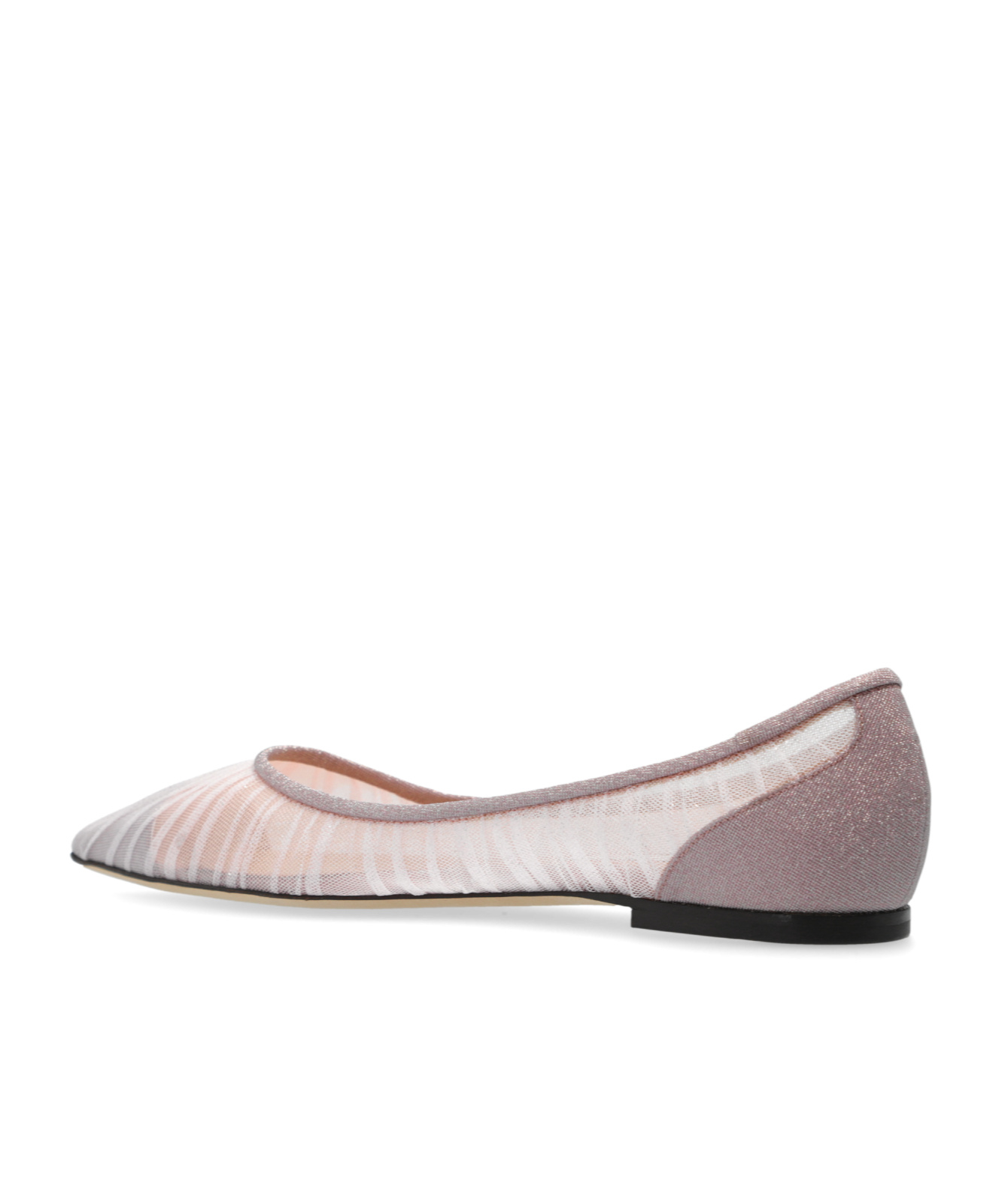 Jimmy Choo Love Flat Dancers In Glitter Tulle Tulle In Gray