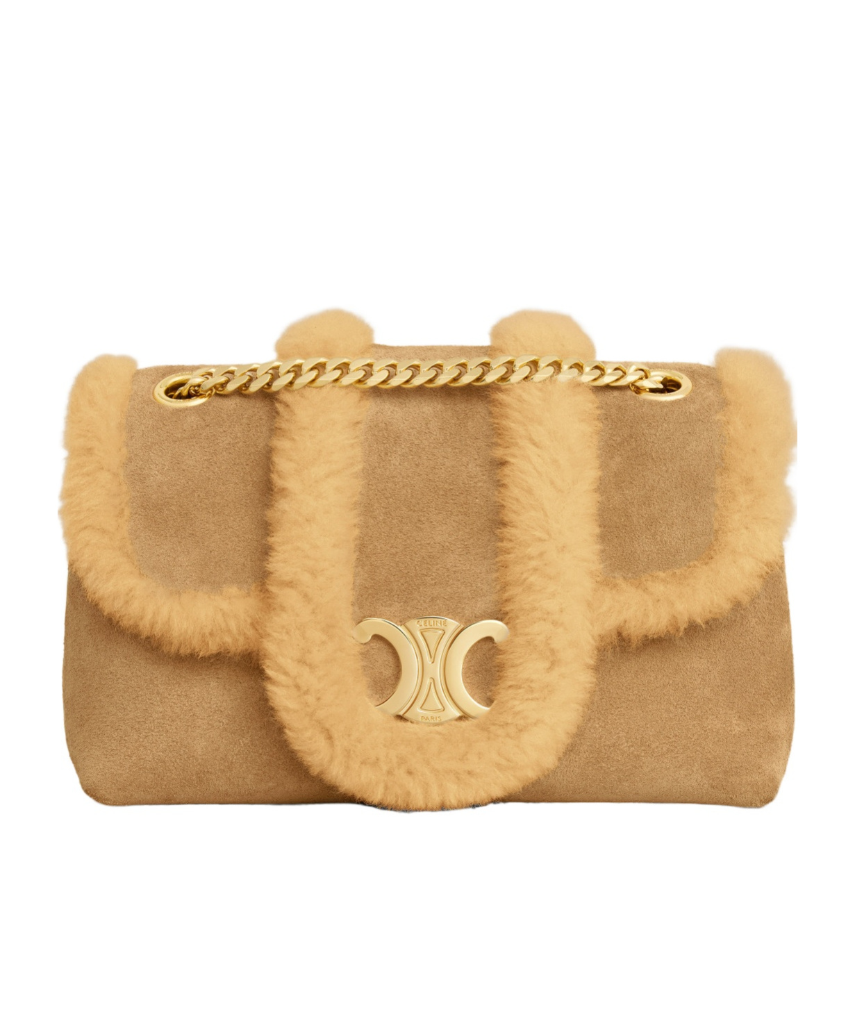 Celine Logo Handbag In Nude