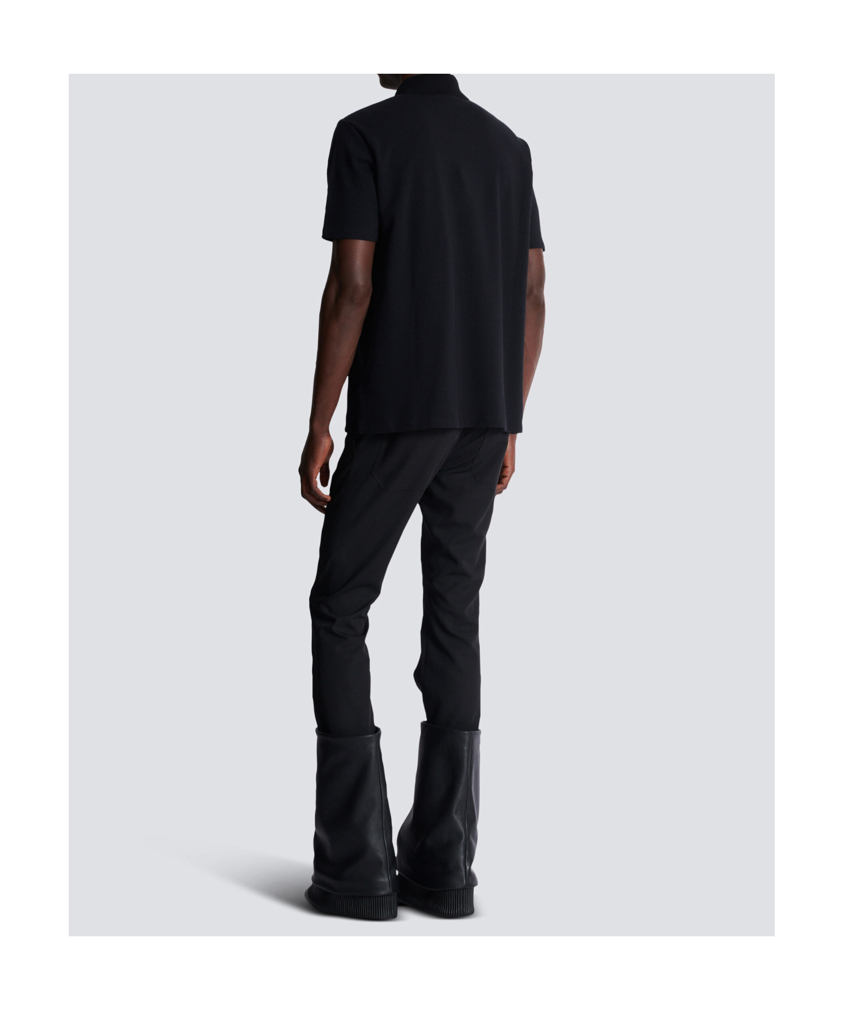 Balmain Polo With Logo In Black