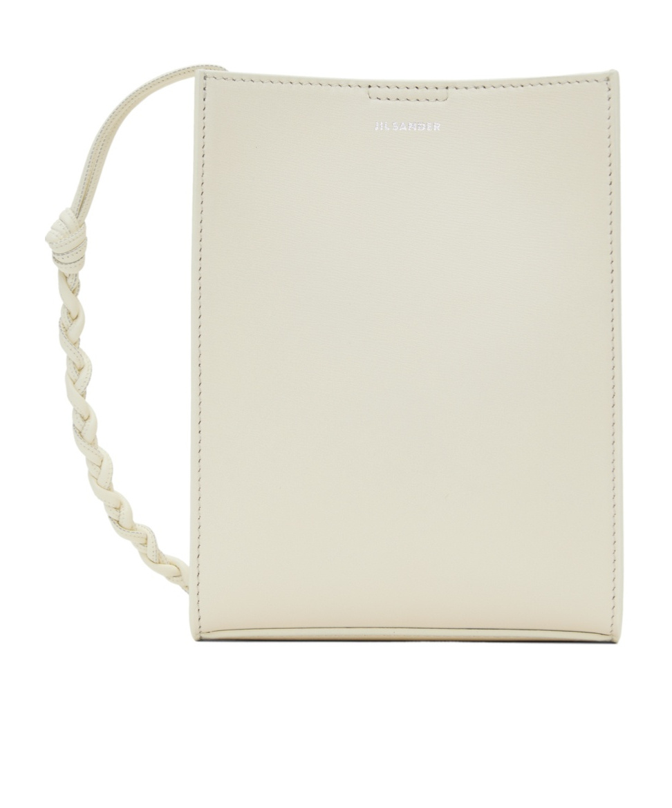 Jil Sander Ivory Leather Small Tangle Shoulder Bag In White