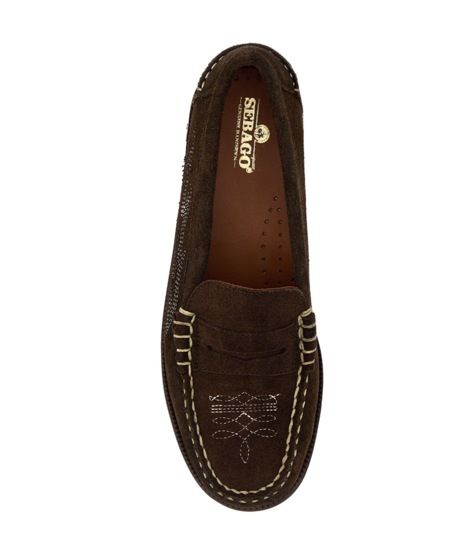 Sebago Suede Dan Loafers Featuring Stitch Detailing In Brown