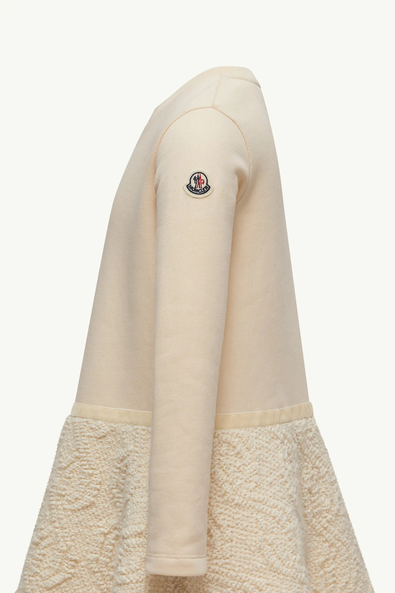 Moncler Cotton Sweatshirt Dress In Neutral