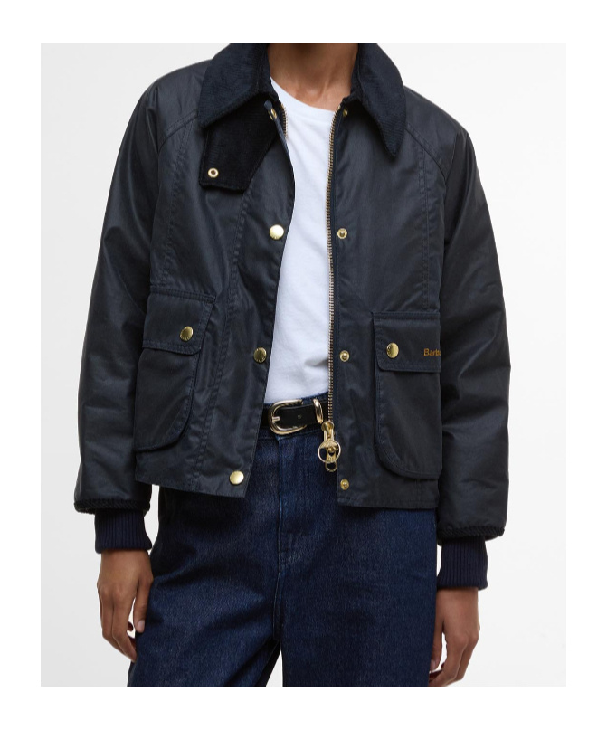 Barbour Corduroy-collar Jacket In Blue
