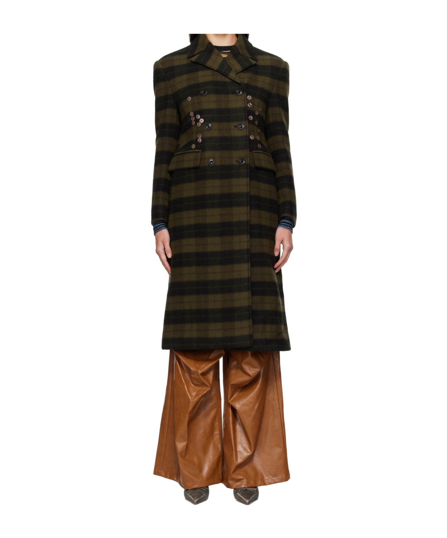 Andersson Bell Lacie Check Buttons Coat In Multi