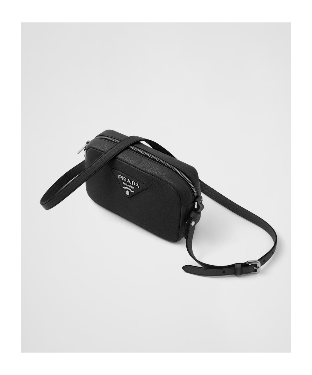 Prada Small Leather Bag In Black