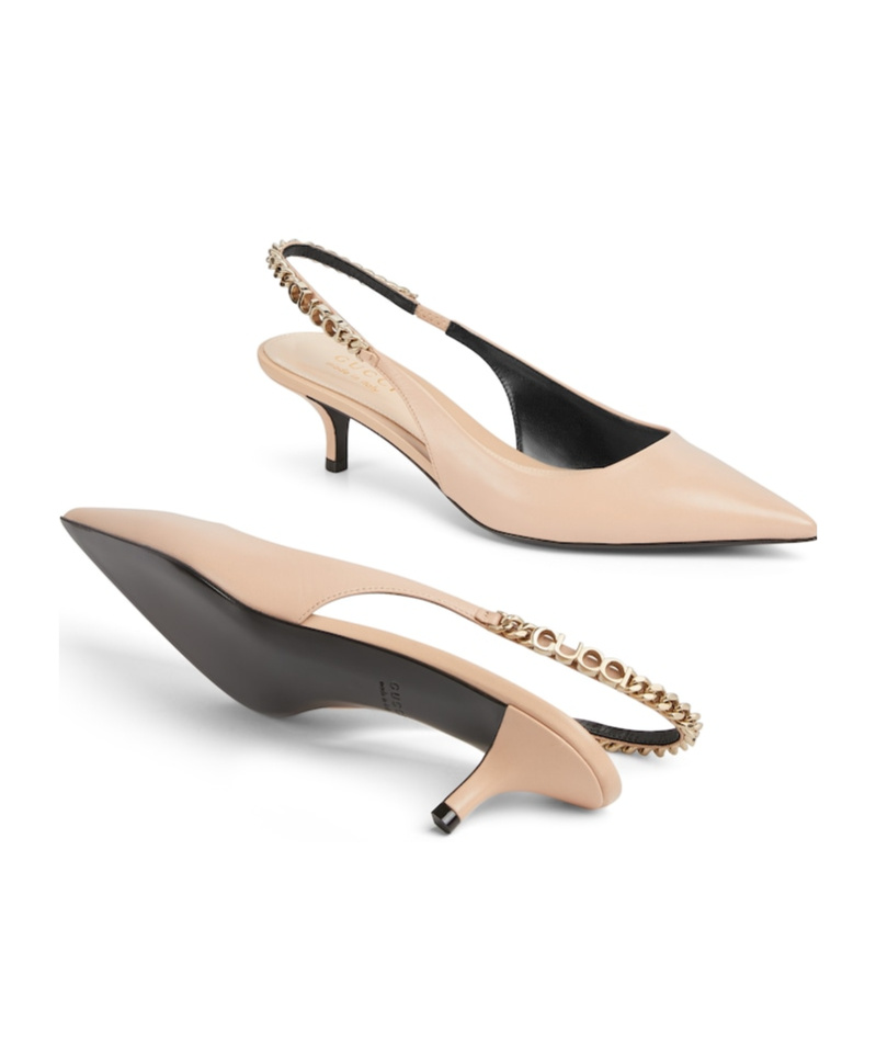 Gucci Women's Leather Slingback Pumps In Nude