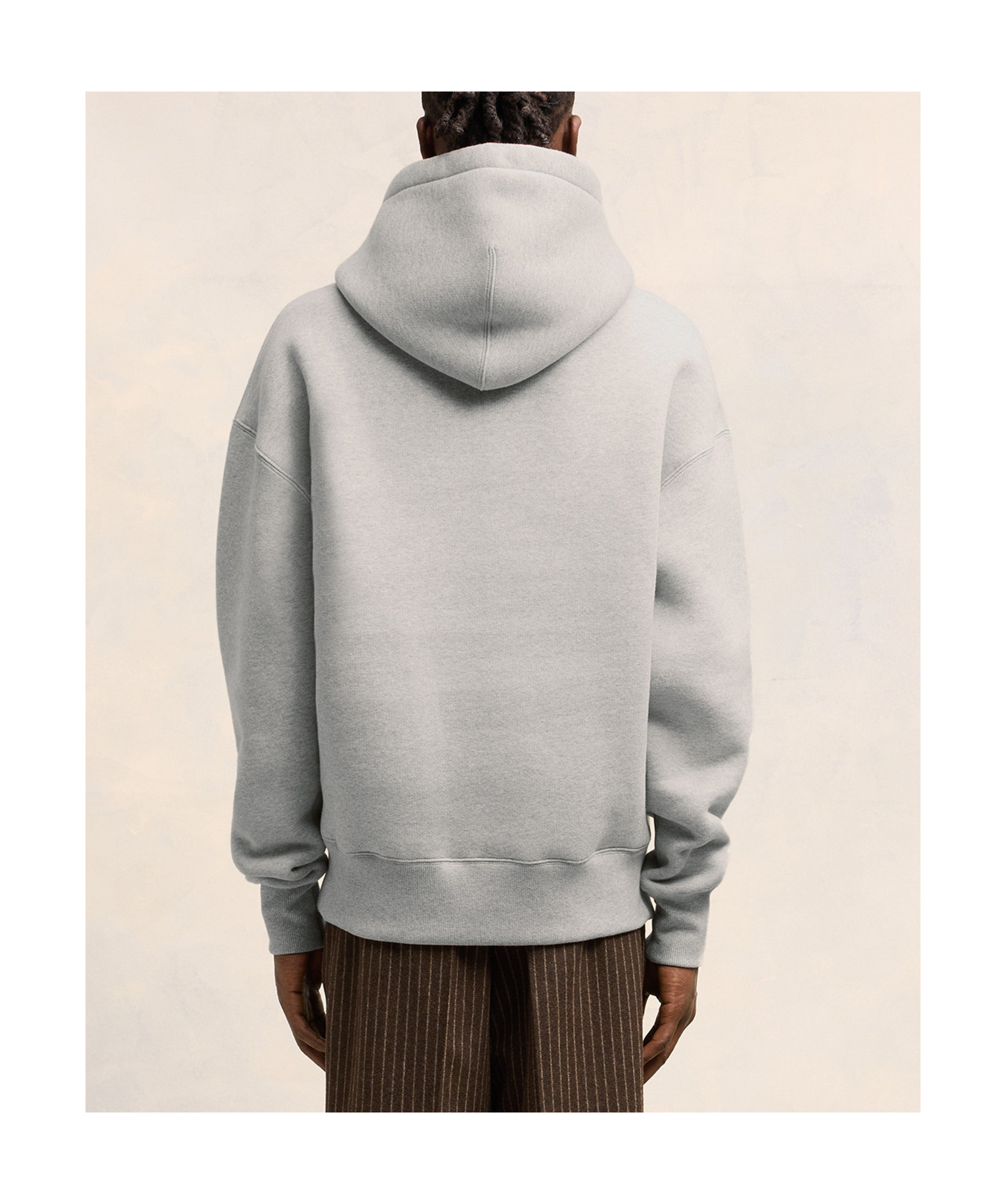Ami Alexandre Mattiussi Ami Paris Long-sleeved Drawstring Hoodie In Gray