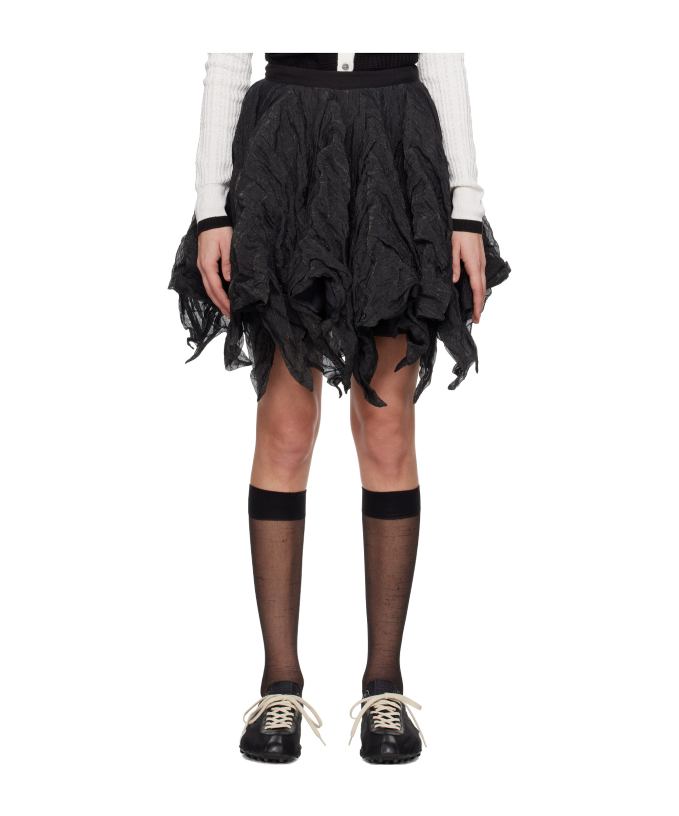 Kiko Kostadinov Black Uhura Circle Midi Skirt In Black