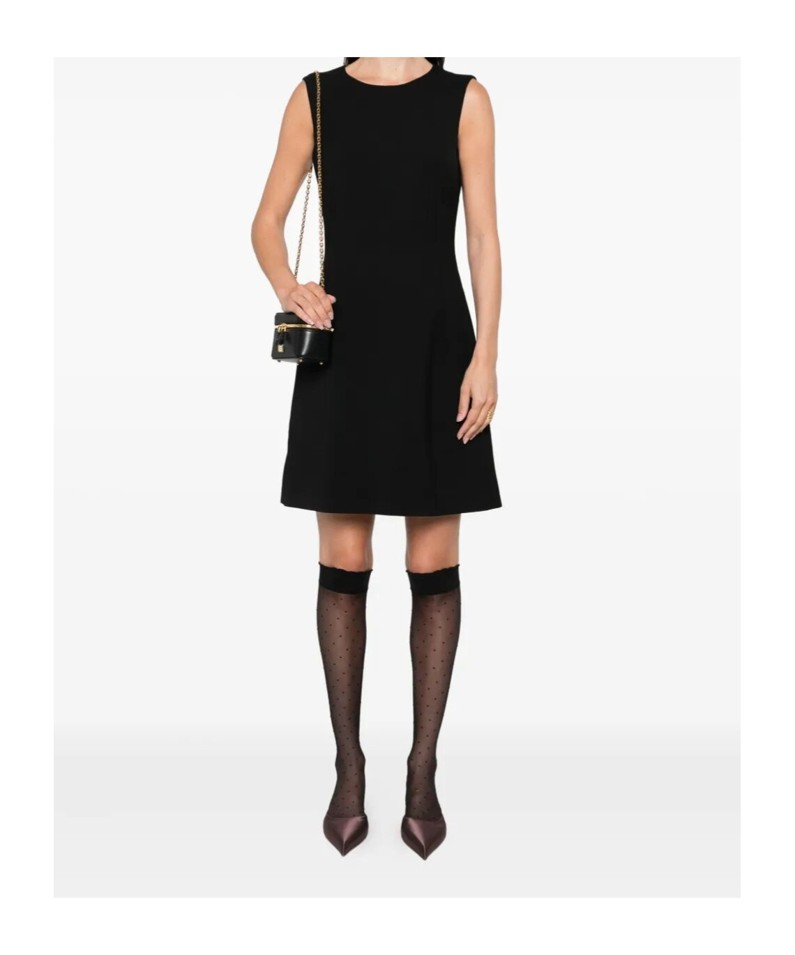 Dolce & Gabbana Leopard-print Lining Sleeveless Mini Dress Clothing In Black