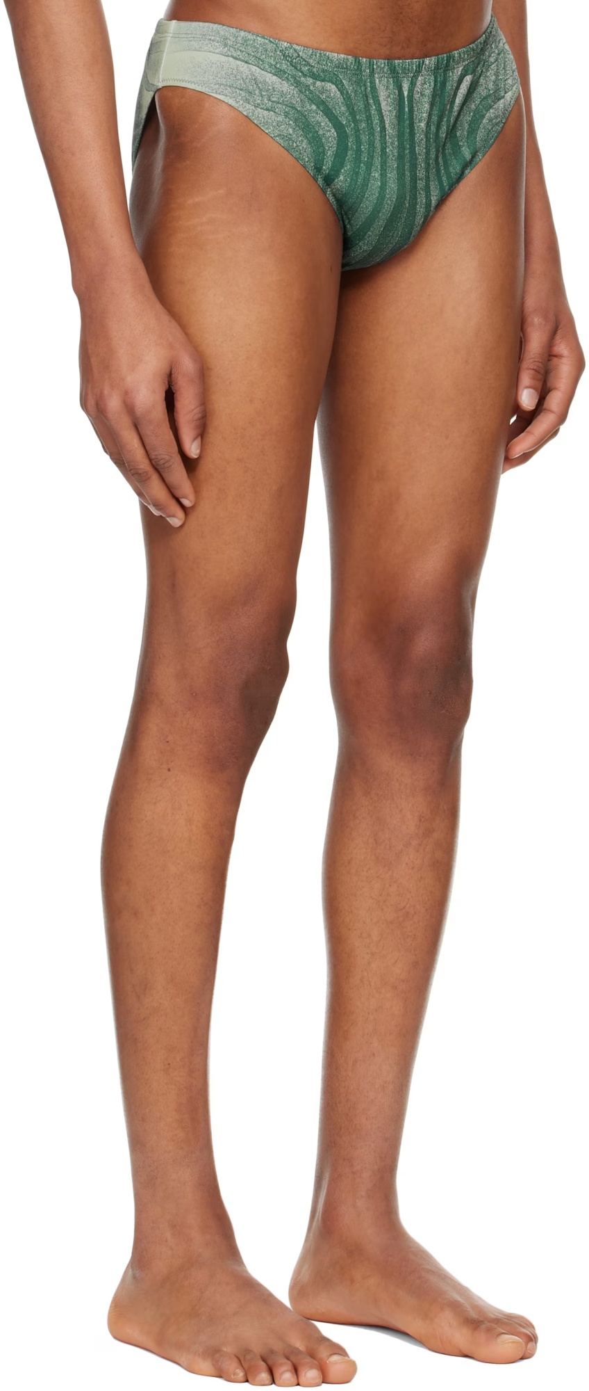 Jean Paul Gaultier Blue 'the Spirale' Swim Briefs In Red