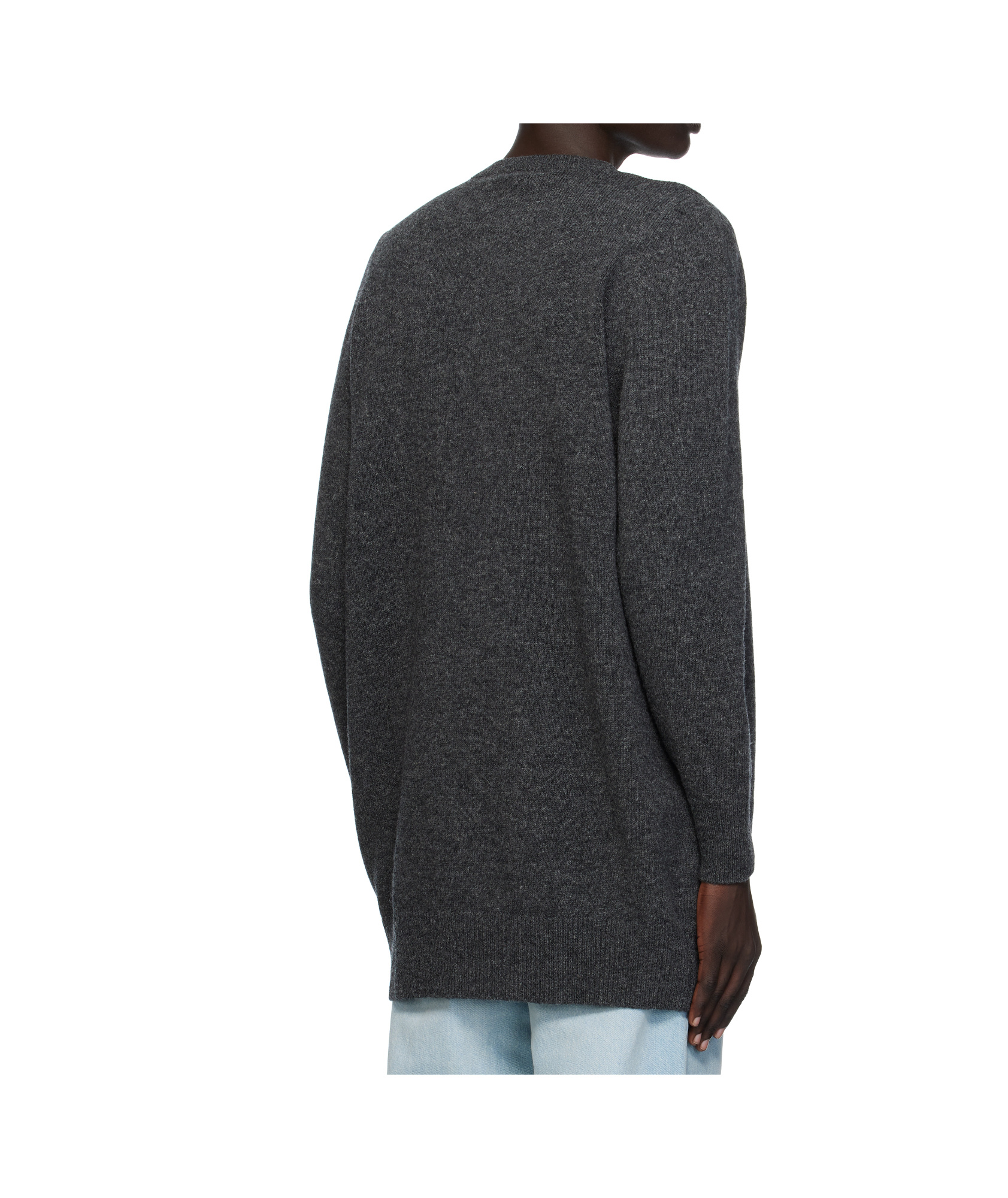 Bally Long Wool Sweater In Gray