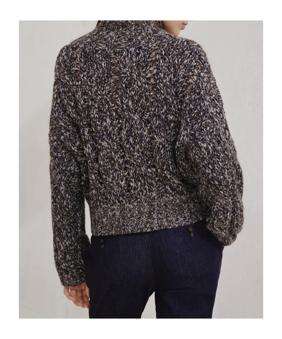 Brunello Cucinelli Braided Cardigan In Gray