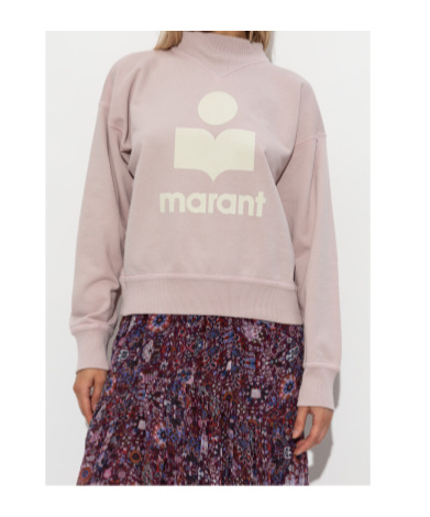 Isabel Marant Étoile Pink Cotton Blend Moby Logo Sweatshirt In Pink