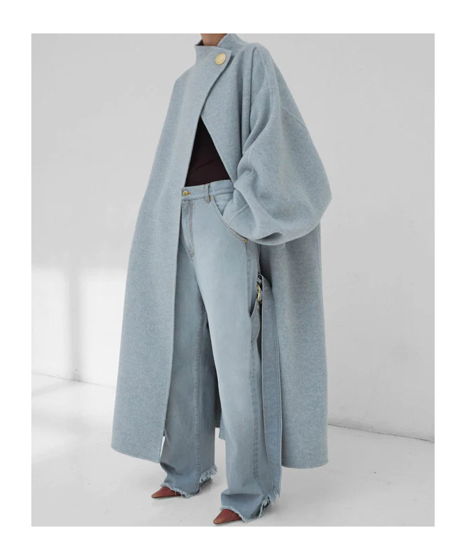 Darkpark North Oversize Coat In Blue
