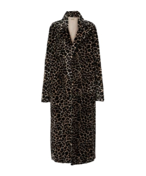 Dodo Bar Or Mlp Leopard-print Shearling Coat In Black
