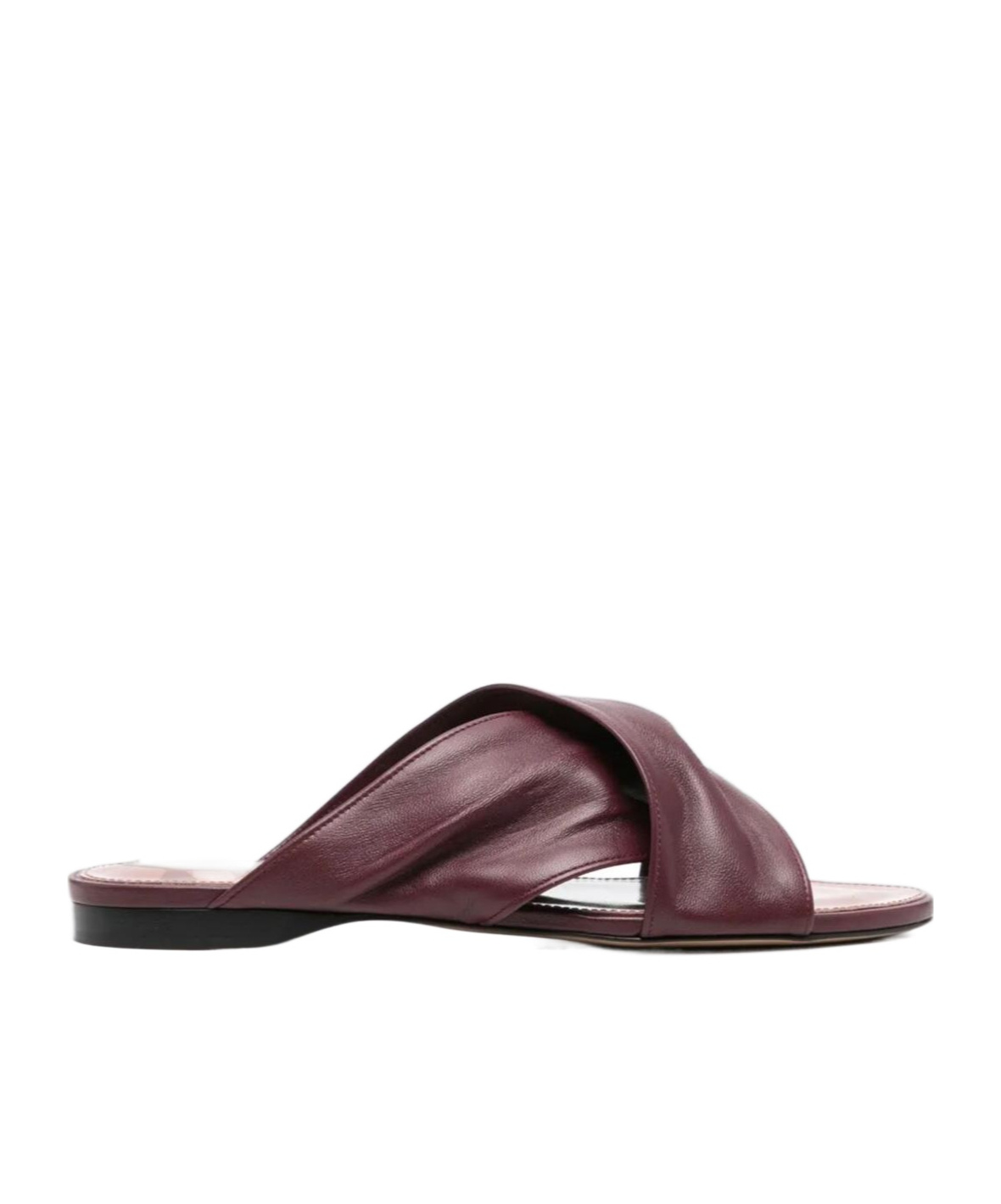 Paris Texas Leather Slides In Burgundy
