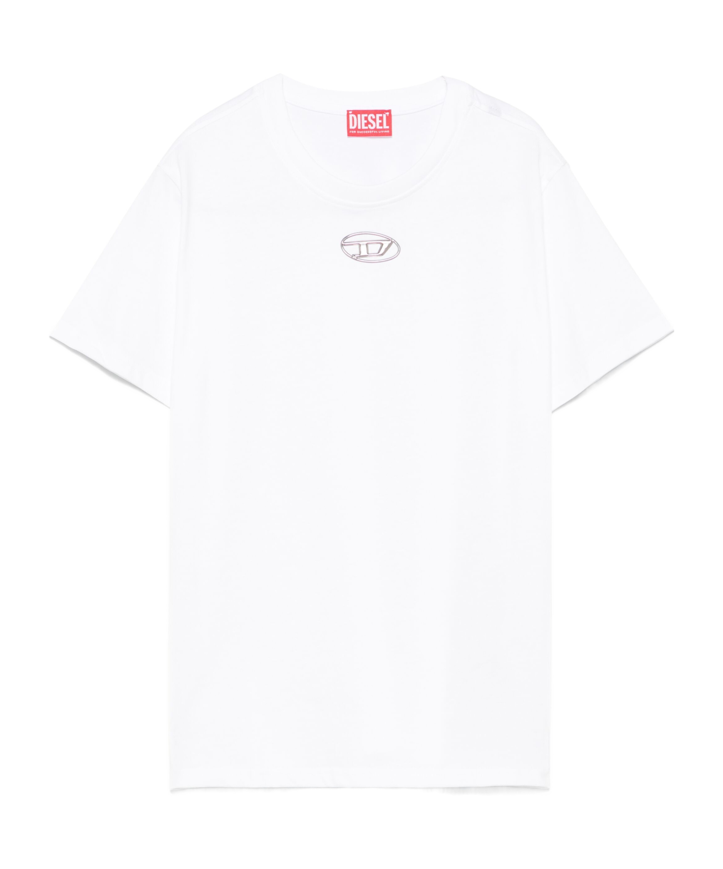 Diesel Crew Neck Short Sleeves Tops In White