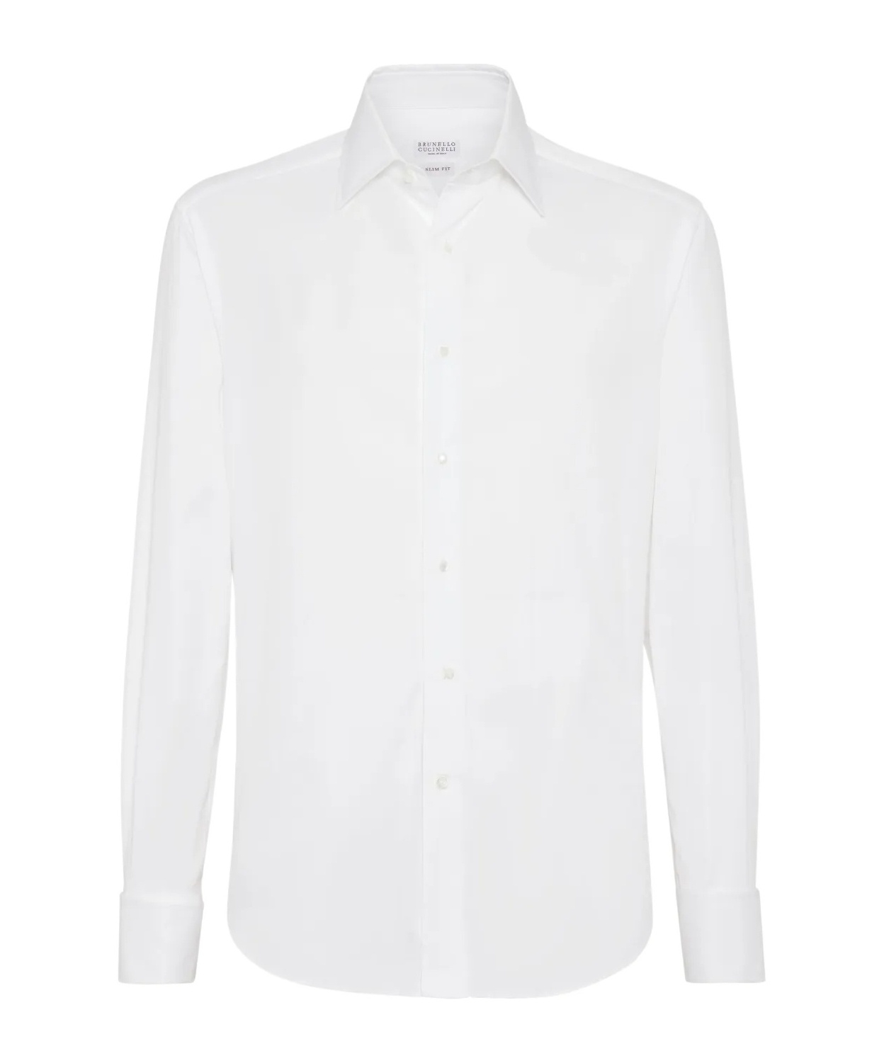 Brunello Cucinelli Lapel Long Sleeve Shirt In White