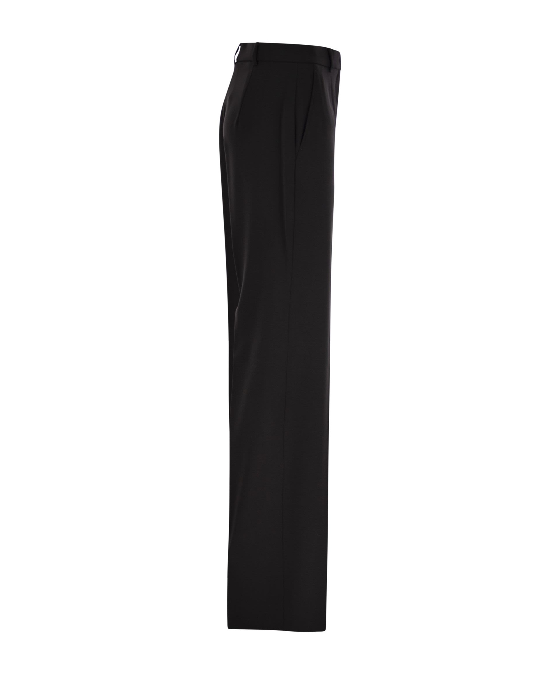 Max Mara High-rise Cady Wide-leg Pants In Black