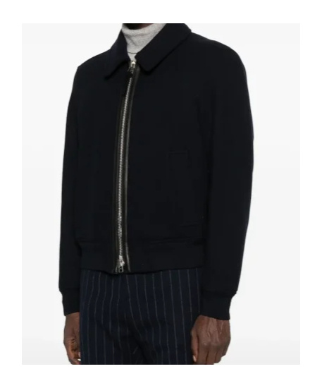 Tom Ford Leather-trimmed Wool Jacket In Black