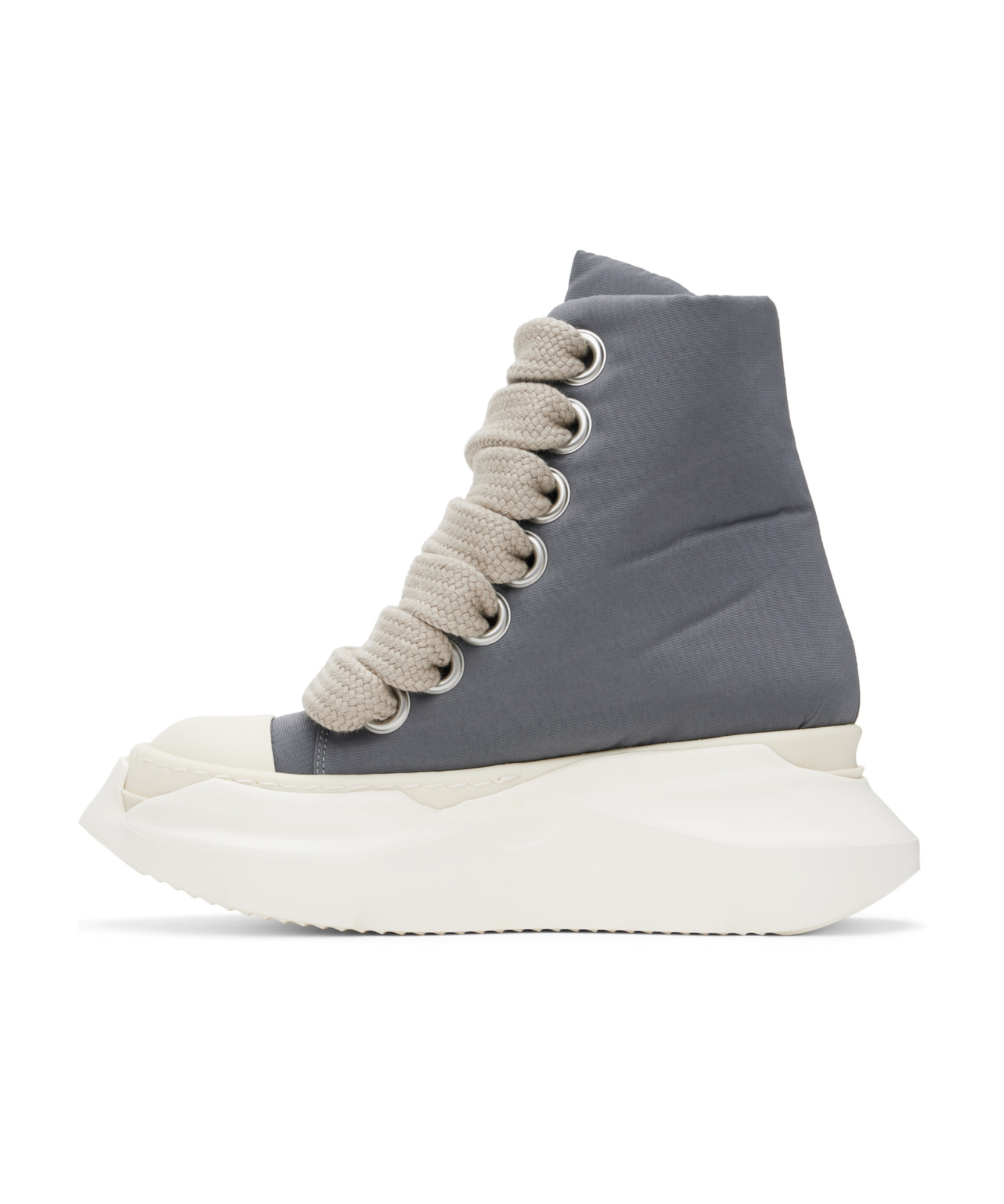 Rick Owens Drkshdw Gray Porterville Jumbo Laced Abstract Sneakers In White