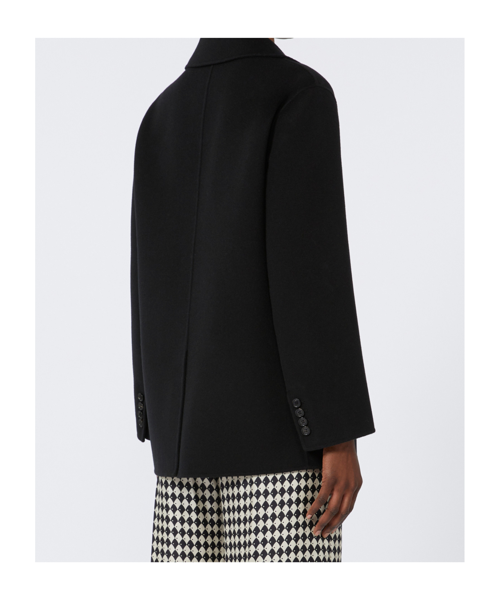 Max Mara Double-breasted Wool Jacket In Black