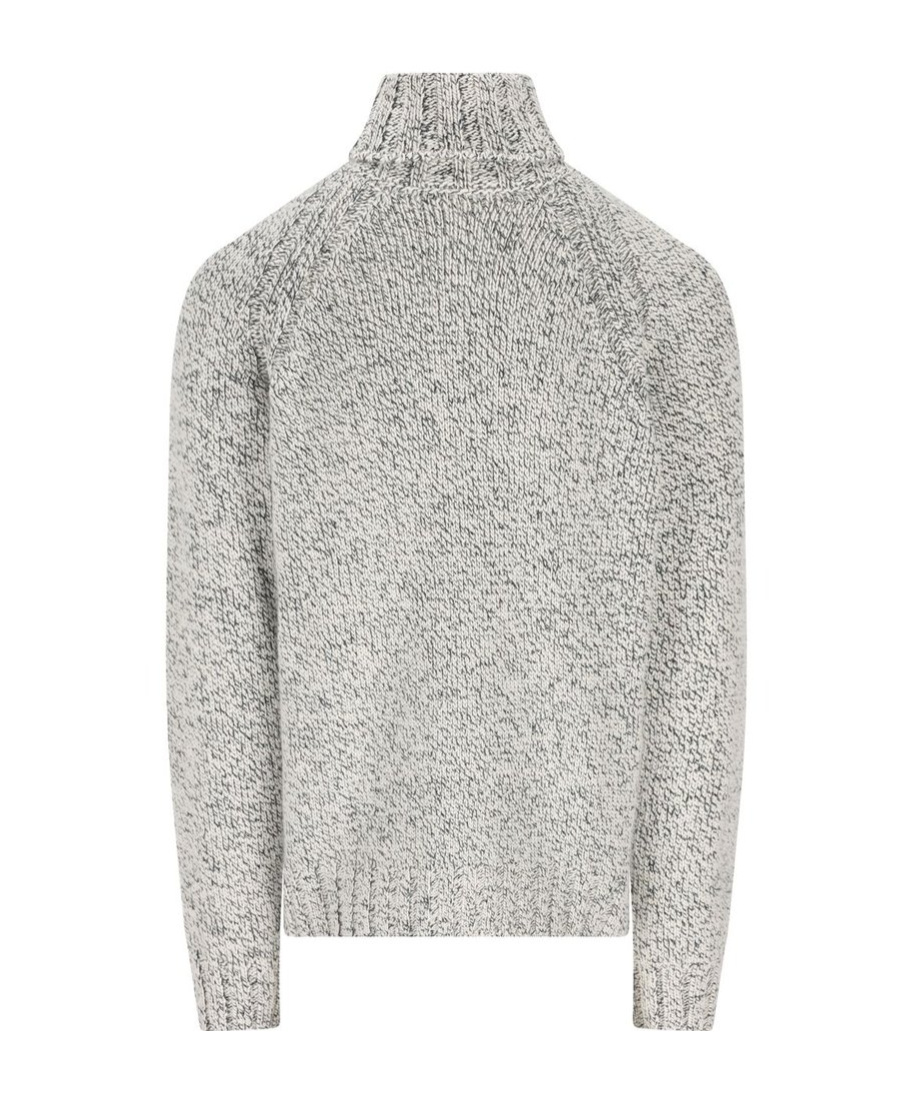 Zegna High-neck Raglan-sleeve Sweater In Gray